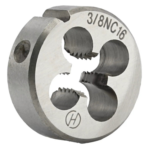 3/8-16 UNC Tap And Die Set Right Hand For Thread Repair And Metalworking, Pro Grade High Speed Steel Tap Tool With Alloy Die, Includes 3/8 Inch Tap And Die For Steel Iron Aluminum Copper And Other Metals. 3/8-16 UNC round die
