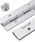 Built Tough Rock Solid Heavy Duty Continuous Piano Hinges 16 Inch Stainless Steel Cabinet Door Hardware with screws.