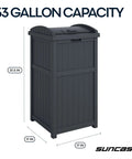 Hideaway Outdoor Trash Can With Lid, Resin Waste Container For Patio Garden Deck, Concealed Garbage Bin, 30 Gallon Capacity