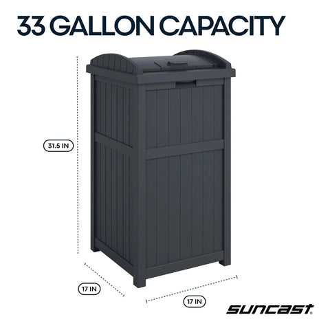Hideaway Outdoor Trash Can With Lid, Resin Waste Container For Patio Garden Deck, Concealed Garbage Bin, 30 Gallon Capacity