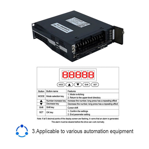 DUANJIAN servo drive module 90ST size with brake in black metal enclosure; front terminal block and control panel