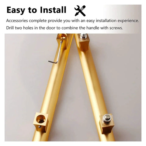 Slick Aluminum Door Handle For Sliding Glass Doors No Sweat Install Double Sided H Grab Bar heavy duty installation tools set.