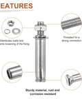 Three Eighths Inch Hex Nut Sleeve Anchors 3 Inch Length 5 Pack 304 Stainless Steel Silver Finish For Concrete Drywall Brick And Block Walls Durable Anchor Fasteners For Reliable Hold In Masonry And Structural Applications with details of components and features.