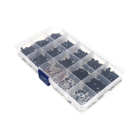 RC Screw Kit And Repair Set With 500 Pieces M3 M4 Screws Flat And Round Head Hex Drive Washers in organizer box