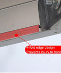 Close-up of the 4-fold edge design on Heavy Duty Three Layer Stainless Steel Workbench Kitchen Countertop preventing hand injuries.