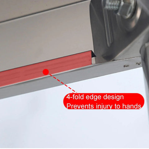 Close-up of the 4-fold edge design on Heavy Duty Three Layer Stainless Steel Workbench Kitchen Countertop preventing hand injuries.