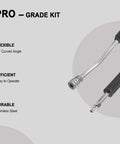 Heavy Duty Pressure Washer Extension Wand Set Two Pack With Straight And 15 Degree Curved Angled Lance Anti Slip Grip