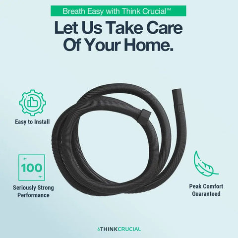 Extendable 15 Foot Black Vacuum Hose For Shop Vac Models Flexible Two And A Quarter Inch Tank End And One And A Quarter Inch Attachment Nozzle Fits Wet Dry Vacuum Cleaners 1 Pack coiled on white background