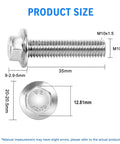 Premium 304 Stainless Steel Exhaust Manifold Hardware Kit Featuring M10x1.5 35mm Flange Bolt with dimensions and thread details.