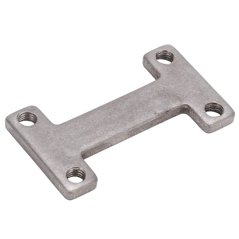 Built Tough 304 Stainless Steel I Shaped Screw Plate With M4 Mounting Holes for robotic clamping, size 39x22x3 mm.
