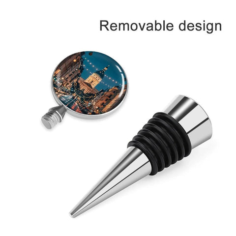 Premium Leakproof Vacuum Wine Pump Stopper And Reusable Bottle Sealer Crafted With Zinc Alloy featuring removable design and stylish cap.