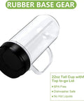 Two Pack 22 Ounce Blender Cups With Flip Top To-Go Lids, Tall Replacement Mugs With Handle For On-The-Go Smoothies and Shakes
