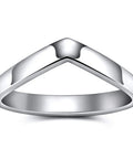 3mm Stainless Steel Ring For Women Silver V Shaped Chevron Wedding Band Lightweight Yet Durable Thumb Ring Size 10 Sleek Minimalist Jewelry