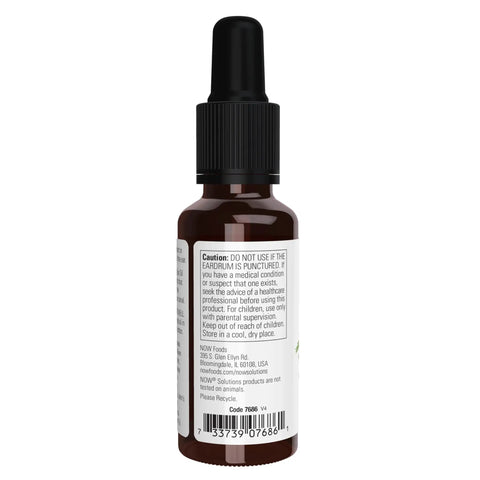 Back view of Herbal Ear Oil Soothing Blend For Mild Ear Irritation And Discomfort That Cleanses And Moisturizes The Ear Canal bottle
