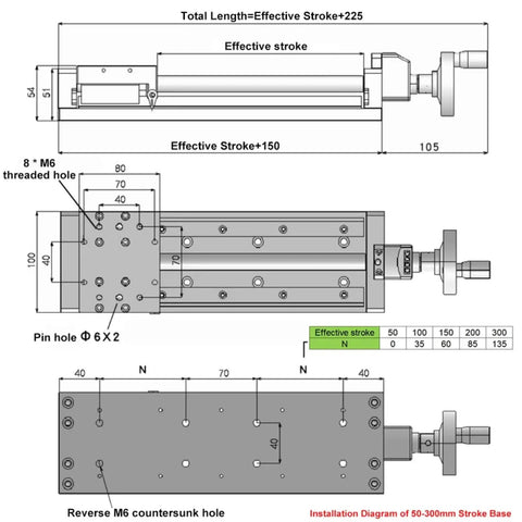 Installation diagram of Kickass T Type Digital Manual Z Axis Linear Actuator With Sleek Built In Display showing dimensions and features.