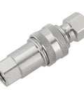 Heavy Duty Carbon Steel Hydraulic Quick Connect Coupler M14x1.5 Female Thread High Pressure Steel Ball Locking Self Closing Stops Leaks Knuckle Tight Thread