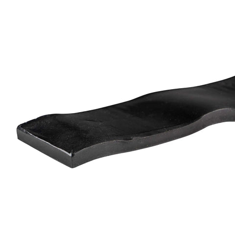 Beefed Up Heavy Duty Vibration Damping Rubber Strip 50 Duro 36 Inch By 2 Inch By One Eighth Inch Black, close-up corner view