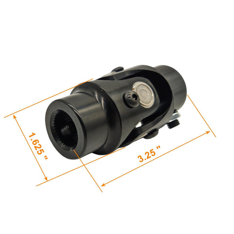 3/4 Inch 36 Spline X 3/4 Inch DD Steering Shaft U Joint Single Universal Joint Coupling Black 3-1/4 Inch Length 1-5/8 Inch OD