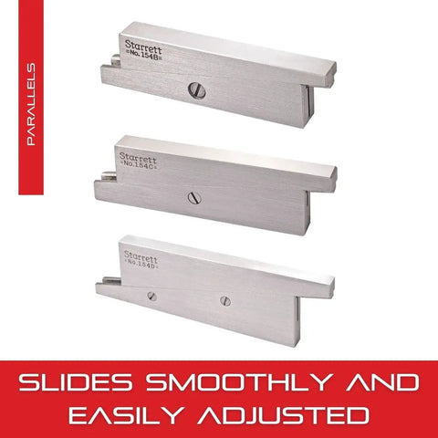 Adjustable Parallel Set for Layout, Gaging, and Inspection, Heavy Duty Precision, Locking Screws, Includes Four Lengths: 1 3/4, 2 1/8, 2 11/16, 3 9/16 Inches, 3/8 to 1 5/16 Inch Range, S154LZ