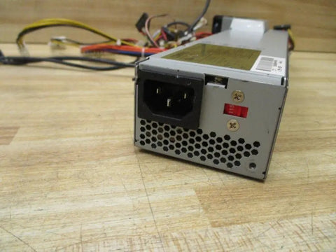185W PFC DC Switching Power Supply For Biz PCs And Workstations Refurbished 308439-001, rear view with 3-prong inlet and wires