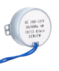 Tiny But Mighty Synchronous Gear Motor 100-127V AC 10-12 RPM 4W 2kgf.cm Torque CW CCW Drive shown in side view