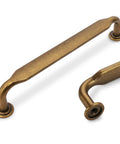 Antique Brass Cabinet Pulls Set Of 20, 6.25 Inch Kitchen Cabinet Handles, close-up view of vintage finish and durable alloy construction