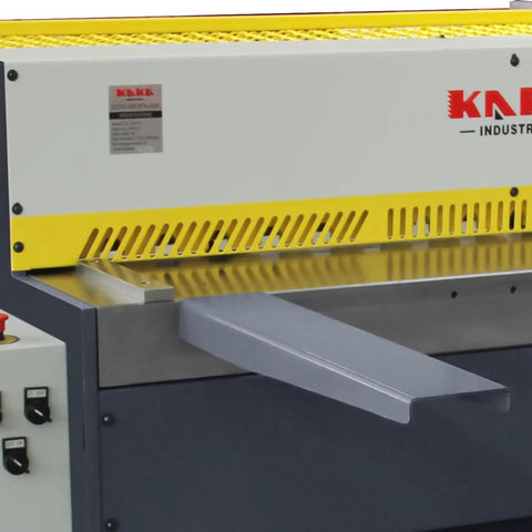 Tough As Nails Electric Metal Shear 49 Inch Cutting Width Snappily Cuts 11 Ga Plate showing control panel and cutting section.