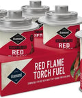 Red Flame Torch Fuel Citronella Scented Ready To Use No Spill No Mess 8 Ounce Container 4 Pack for outdoor parties.