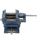 Cross Slide Vise Drill 5 Inch 2 Way XY Heavy Duty Clamp for Metal Milling and Drilling Machines Blue Precision Workholding Vise With Dual Handles for Accurate X and Y Axis Movement and Secure Clamp, blue cast iron XY vise