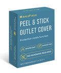 Product packaging of Peel And Stick Outlet Cover For Single Stack US Outlets Waterproof Splash Guard With Button Hinged Closure