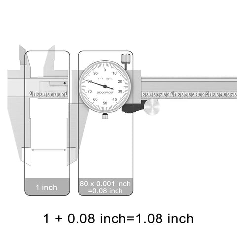 Precision Dial Caliper And Micrometer Kit Pro Grade With Stainless Steel Ruler 0-6 Inch Range 0.001 Inch Accuracy