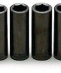 Half Inch Drive 16 Piece Deep Impact Socket Set 6 Point 10mm Through 27mm Pro Grade Chrome Vanadium Construction Heavy Duty Automotive Repair Kit