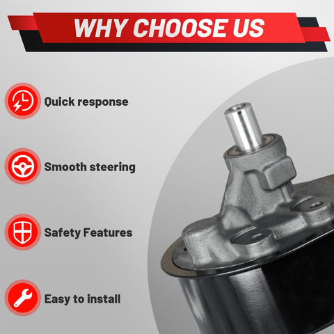 Beefed Up Power Steering Pump For Mercruiser Sterndrive Alpha Bravo Boats Fits 4.3L V6, 5.0L V8, 5.7L V8, 6.2L V8, 7.4L V8 Engines Low Noise Operation Smooth Steering Upgrade