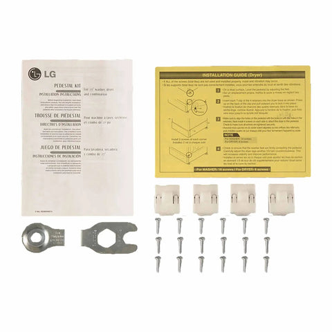 AAA30793431 Genuine OEM Mounting Hardware Kit For Washing Machines Replacement Parts, shown with screws, brackets, and gaskets