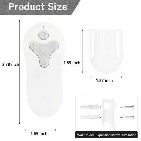 Replacement Ceiling Fan Remote Control For 10311TR214A 10712TR214B And 2BB78ITLF304C Models 3 Speed And Light Dimmer with wall mount