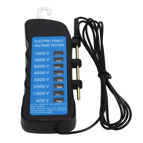 Ranch Ready Heavy Duty Electric Fence Voltage Tester with neon display for 600 to 7000 volts, portable, no batteries needed.
