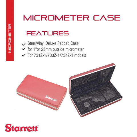 Open and closed Durable Protective Case For Electronic Micrometers 3734 And 734 Series with impact resistant build.