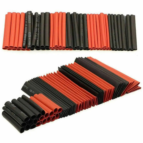 Dope 328 Pieces Heat Shrink Tubing Kit With 7 Sizes Polyolefin Cable Sleeves For Tough Wire Wraps And Flame Retardant Electrical Repairs For Engine Bays Sick For Quick Fixes Without Breaking The Bank Or Damaging Connectors, 328-piece black and red heat shrink tubes