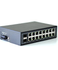 18 Port Gigabit Industrial Ethernet Switch Unmanaged With DIN Rail Mount And Wall Mount Bracket UL Listed Fanless Design