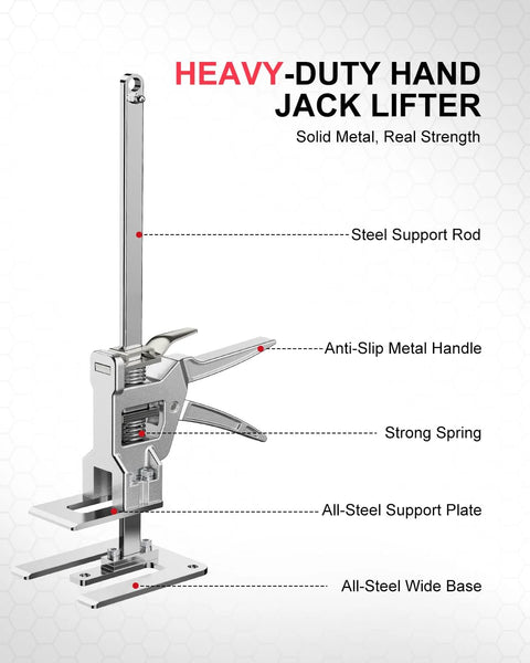 Two Pack Labor Saving Arm Jacks For Lifting Furniture With 330 Lbs Capacity, steel construction and ergonomic handle design.