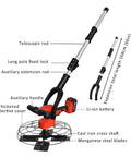 Cordless Concrete Power Trowel Machine Electric Floor Smoother with 4 blades, telescopic handle, Li-ion battery