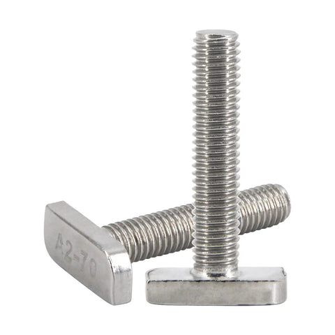 Workhorse M8 X30mm T Slot Drop In Bolt Set With 304 Stainless Steel T Shaped Screws, showing bolt detail and threaded design.