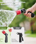 Metal Thumb Control Adjustable Nozzle Delivers 30 Percent More Water Flow With Heavy Duty Garden Hose Nozzle in use