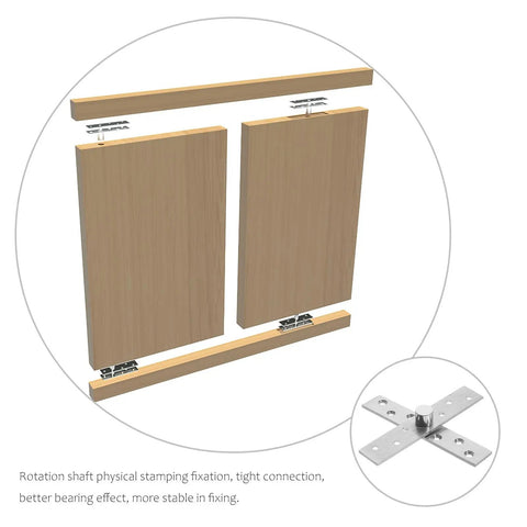 4 Pack Stainless Steel Pivot Door Hinges With 360 Degree Rotation For Wooden Doors And Cabinet Doors Hidden Mounting Hardware