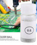 Pro Grade BGA Reball Solder Balls Kit 0.6mm for GPU CPU IC Chips and PCB Soldering Universal Stencil Ball Set with circuit board.