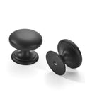 Built Tough 2 Pack Matte Black Bifold Closet Door Knobs With 1 5 Inch Heavy Duty Zinc Alloy Cabinet Hardware close-up view.