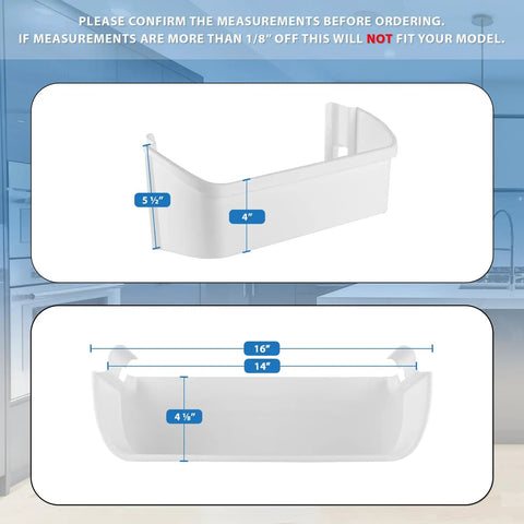 Upgraded Fridge Door Shelf Replacement Bin 240323001 For Frigidaire, Works With Kenmore Fridge Doors, size 16x4x5.5 inches