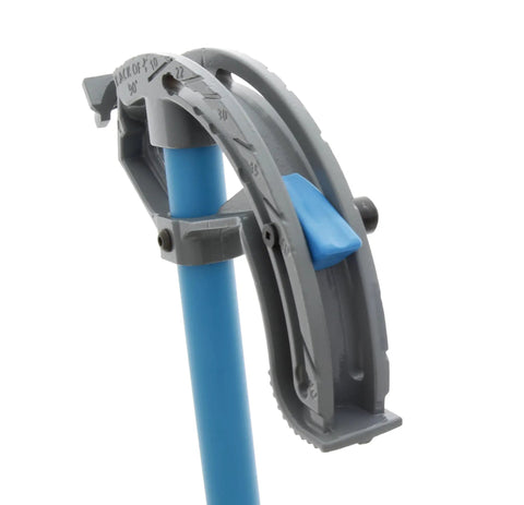 Heavy Duty 3/4 Inch Emt Guardian Bender With Handle adjustable angle stopper, showing angles for bending electrical conduit.