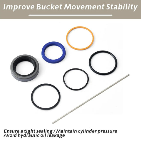 Bucket Cylinder Hydraulic Seal Kit For Bush Hog Front End Loaders 1840QT 1845QT 1846QT 1847QT Replacement Gasket Set For One And A Half Inch Bore 1 Inch Rod 15 Inch Stroke Ognibene And Hol Mac Compatible, assorted seals