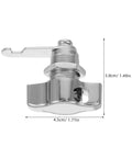 Keyless Cam Lock No Key Needed For Cabinet Doors And Mailboxes With Strong Zinc Alloy Construction, side view showing dimensions